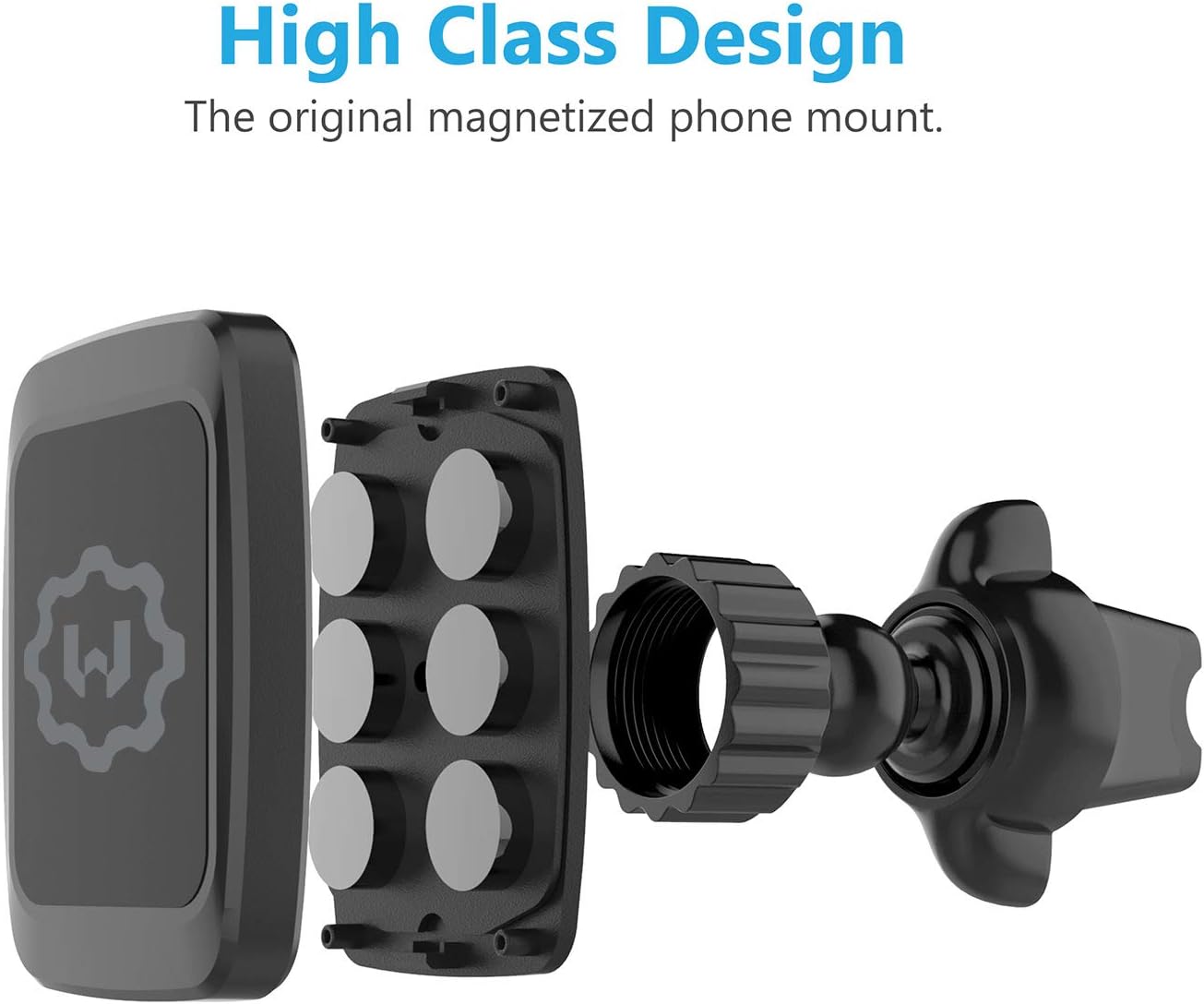 WixGear Universal Air Vent Magnetic Car Mount Holder, for Cell Phones and Mini Tablets