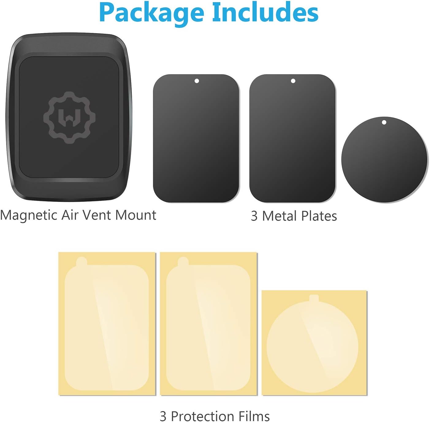 WixGear Universal Air Vent Magnetic Car Mount Holder, for Cell Phones and Mini Tablets