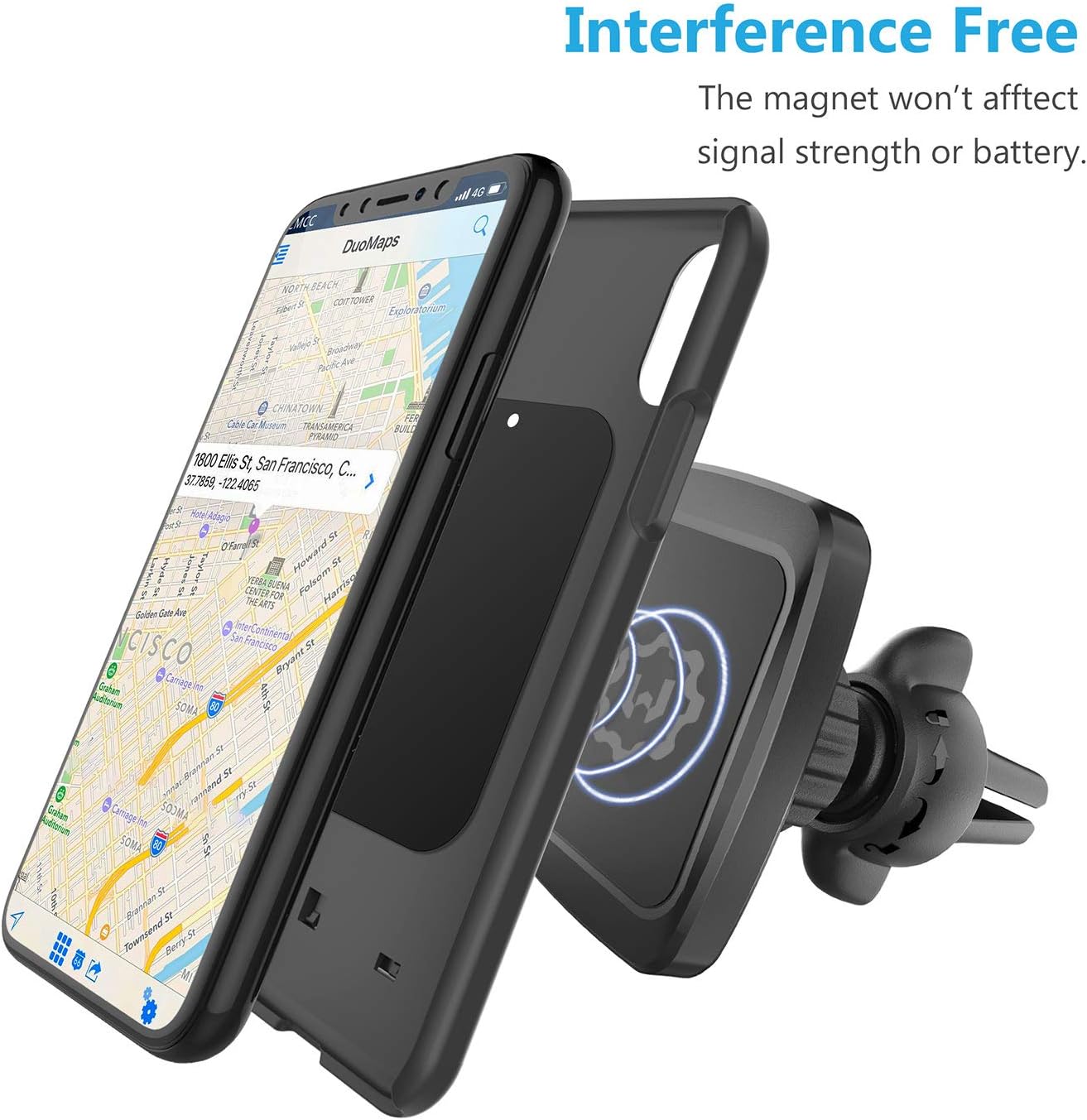 WixGear Universal Air Vent Magnetic Car Mount Holder, for Cell Phones and Mini Tablets