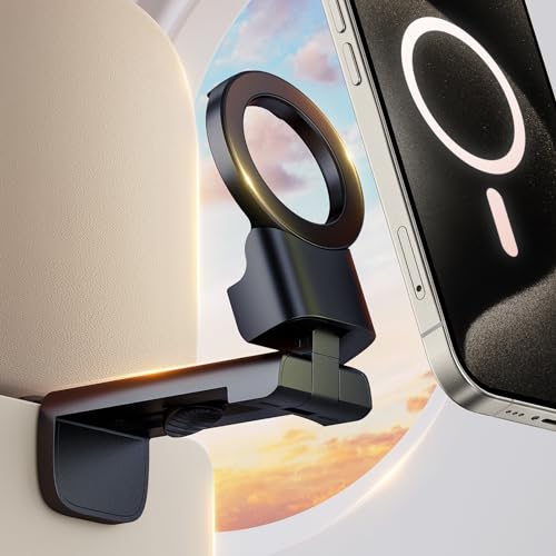 WixGear Universal Airplane in Flight Phone Mount, for MagSafe Phones, Handsfree Phone Holder for Desk with Multi-Directional Dual 360 Degree Rotation Essential for Flying (Compatible MagSafe iPhones)