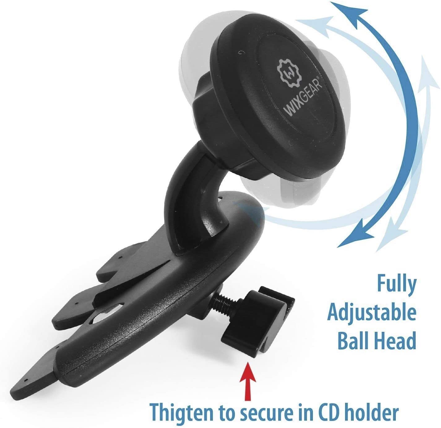 WixGear Universal CD Slot Magnetic Car Mount Holder, for Cell Phones and Mini Tablets