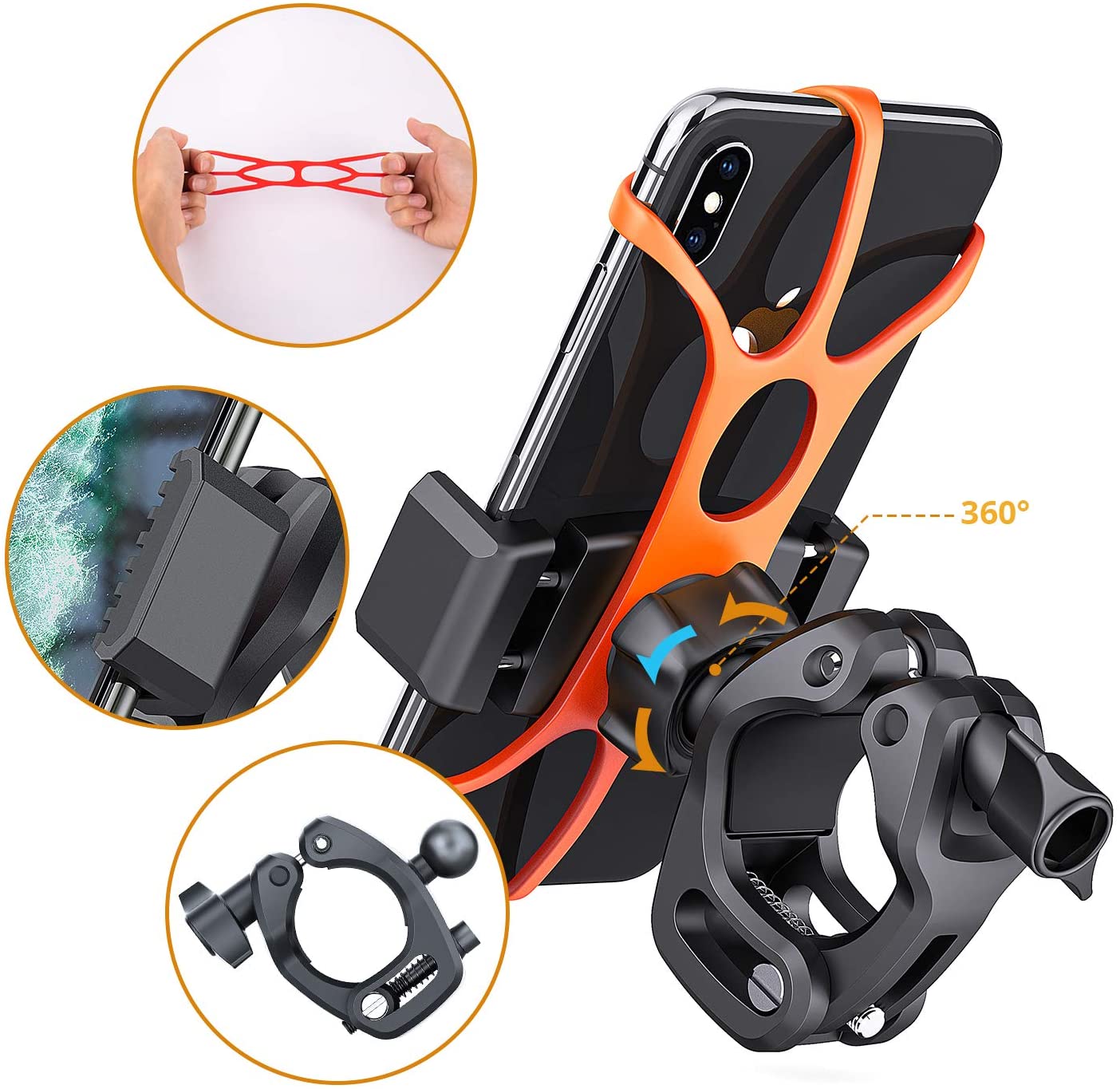 WixGear Universal Bike Phone Holder and Motorcycle Phone Mount