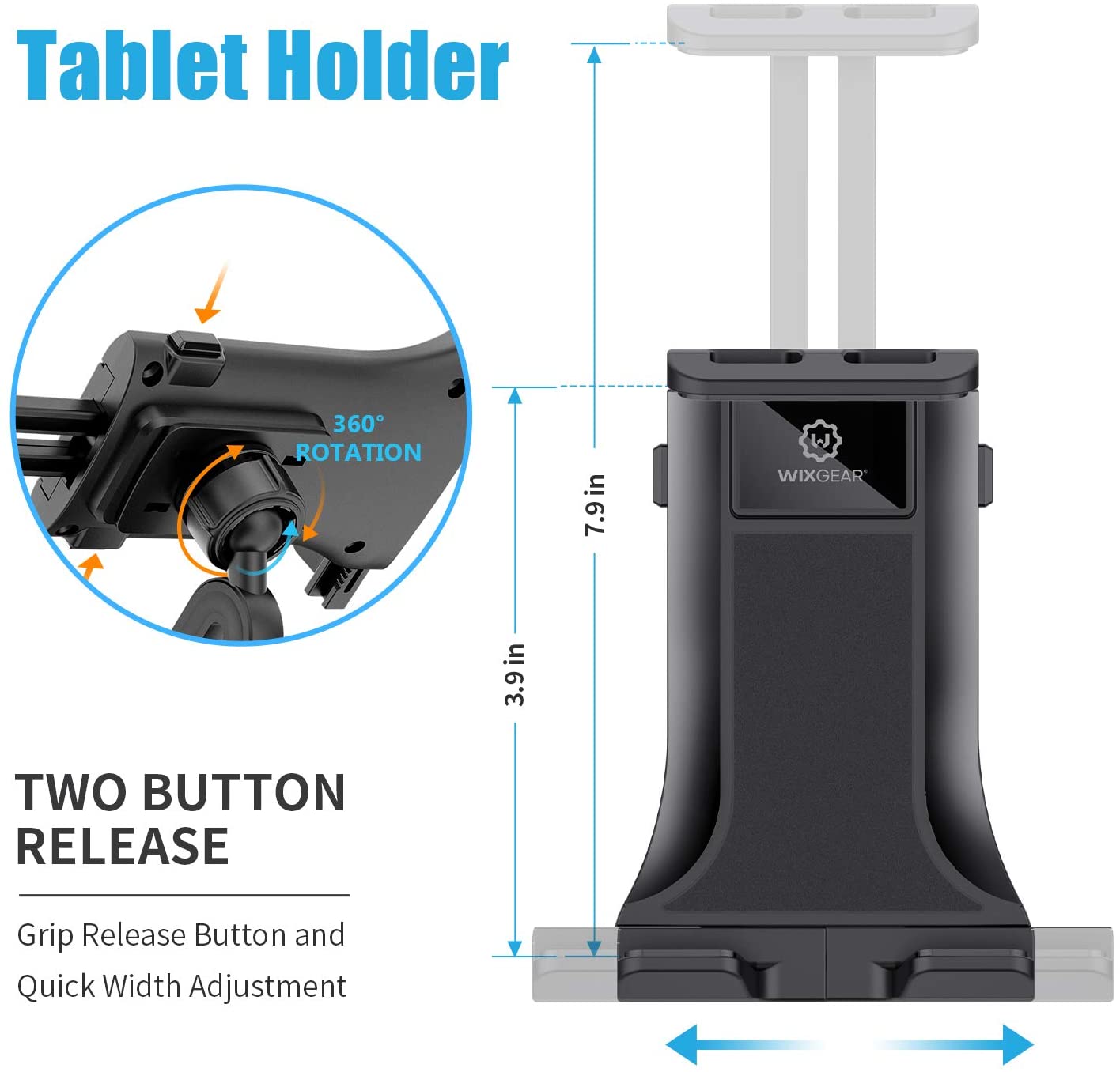 WixGear Gooseneck Tablet Stand, Tablet Mount Holder for iPad Samsung Tabs