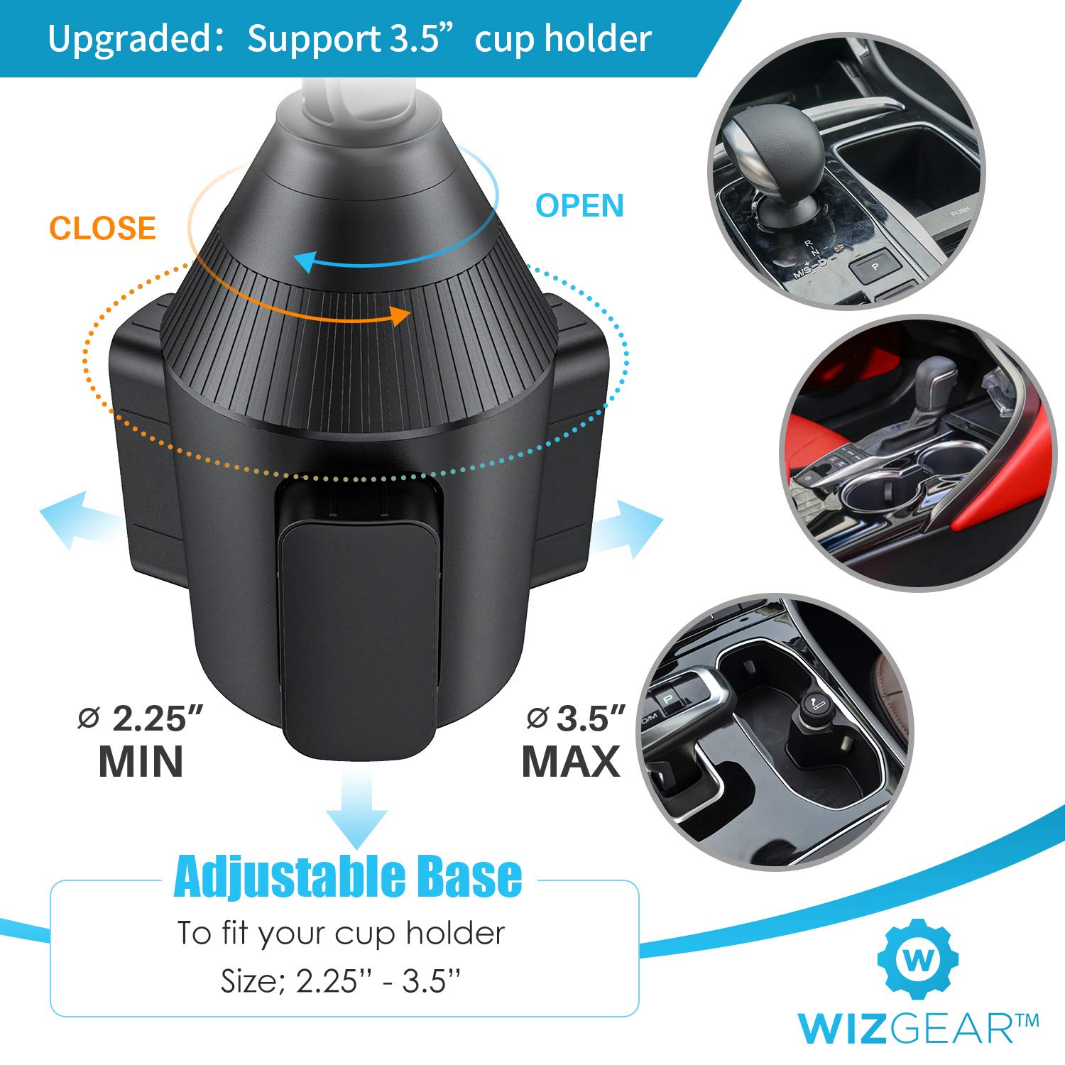 WixGear Cup Holder Phone Mount, Car Cup Holder Phone Mount Adjustable Automobile Cup Holder Smart Phone Cradle Car Mount