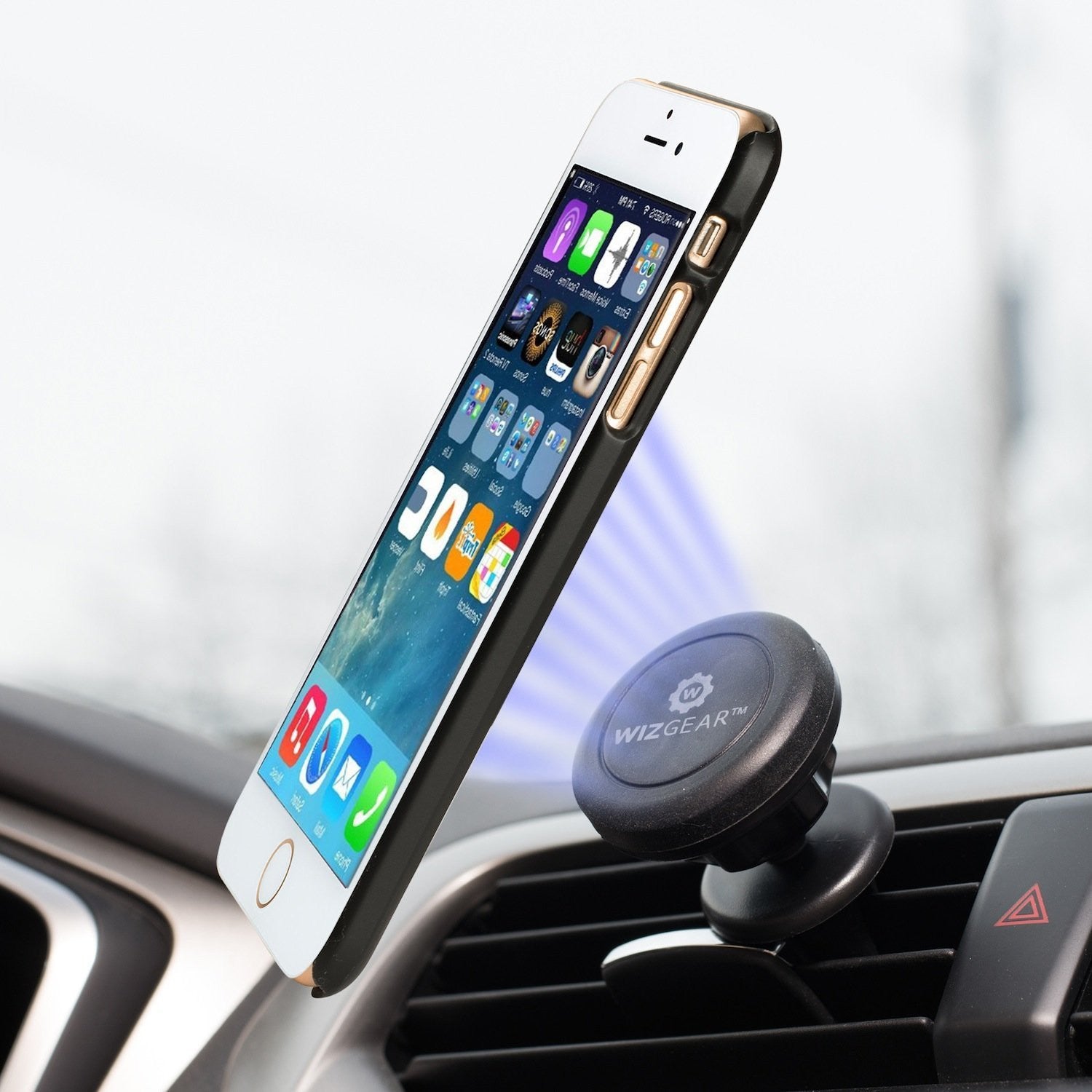WizGear Universal Air Vent Magnetic Car Mount Holder, for Cell Phones and Mini-Tablets With Swivel Head