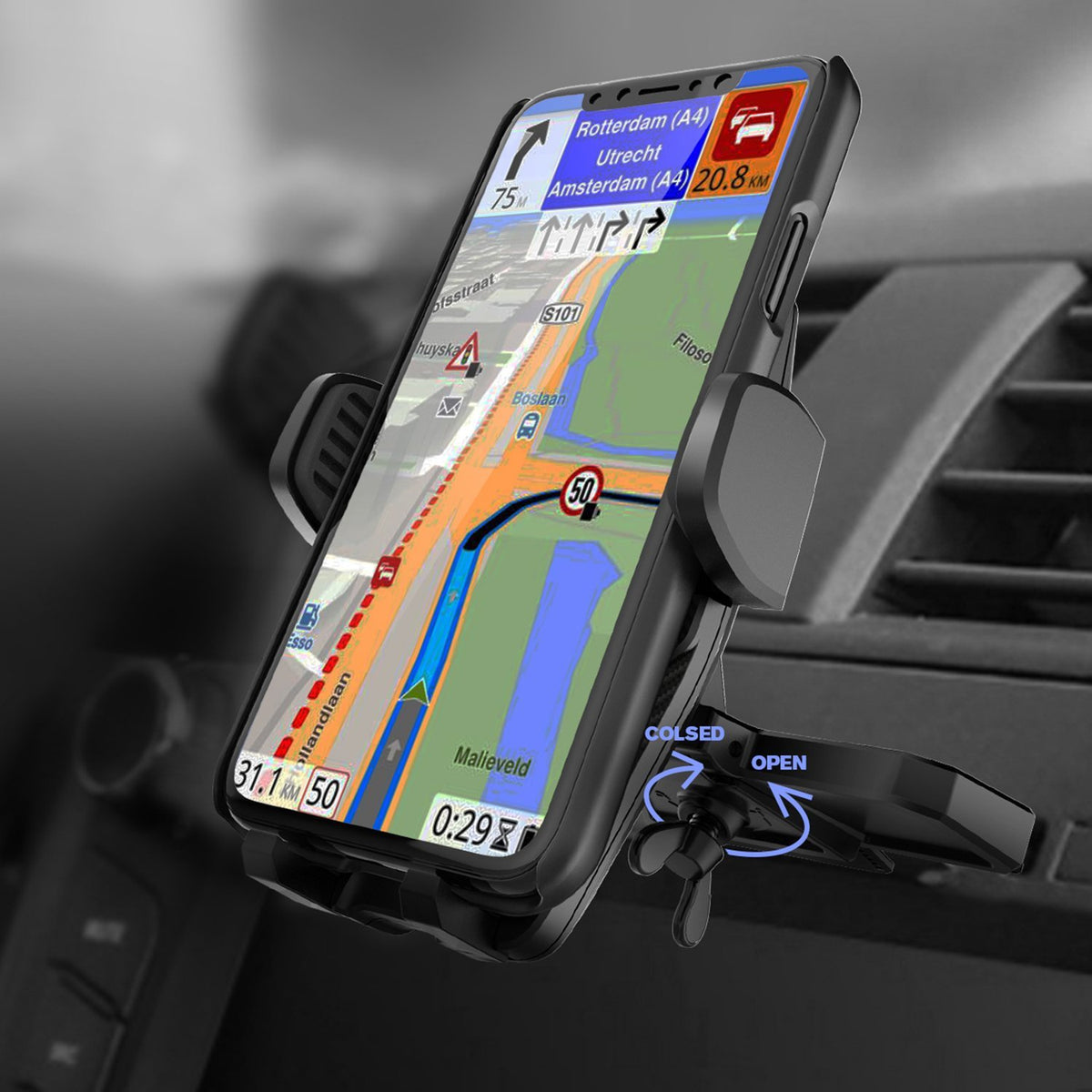 WixGear Universal Car Phone Mount CD Slot Car Mount Holder with New Gravity Self-Locking Design Mount, Compatible with All Phones (New Self-Locking)