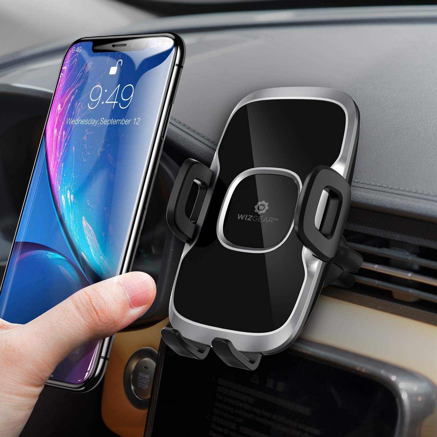 WixGear Air Vent Phone Mount for Car, With Swift-Grip Holder For All Cellphones