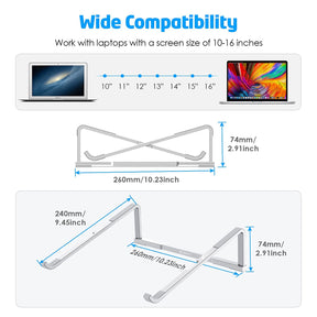 WixGear Laptop Stand for Desk, Adjustable Foldable Lightweight Aluminum Laptop Holder Riser, Flat Folding for Storage/Travel