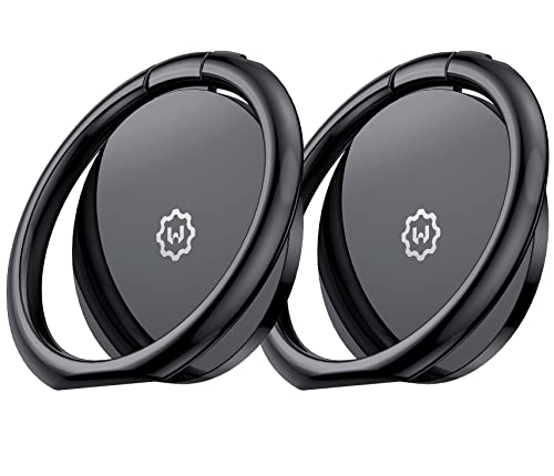 WixGear (2 Pack) Universal Magnetic Cell Phone Ring Holder Finger with kickstand Phone Holder for Hand, Black WixGear (2 Pack) Universal Magnetic Cell Phone Ring Holder Finger with kickstand Phone Holder for Hand, Black