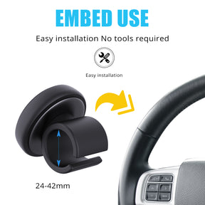 AutoMuko Steering Wheel Spinner, Silicone Power Handle, steering wheel knob, Easy installation No tools required (Black)