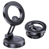 WixGear Stick-On Foldable Magnetic Car Mount Dashboard Phone Holder, Strong Magnet Mount for MagSafe iPhone & All Smartphones, 3M VHB Adhesive Dashboard Mount, 360° Adjustable Compact Design