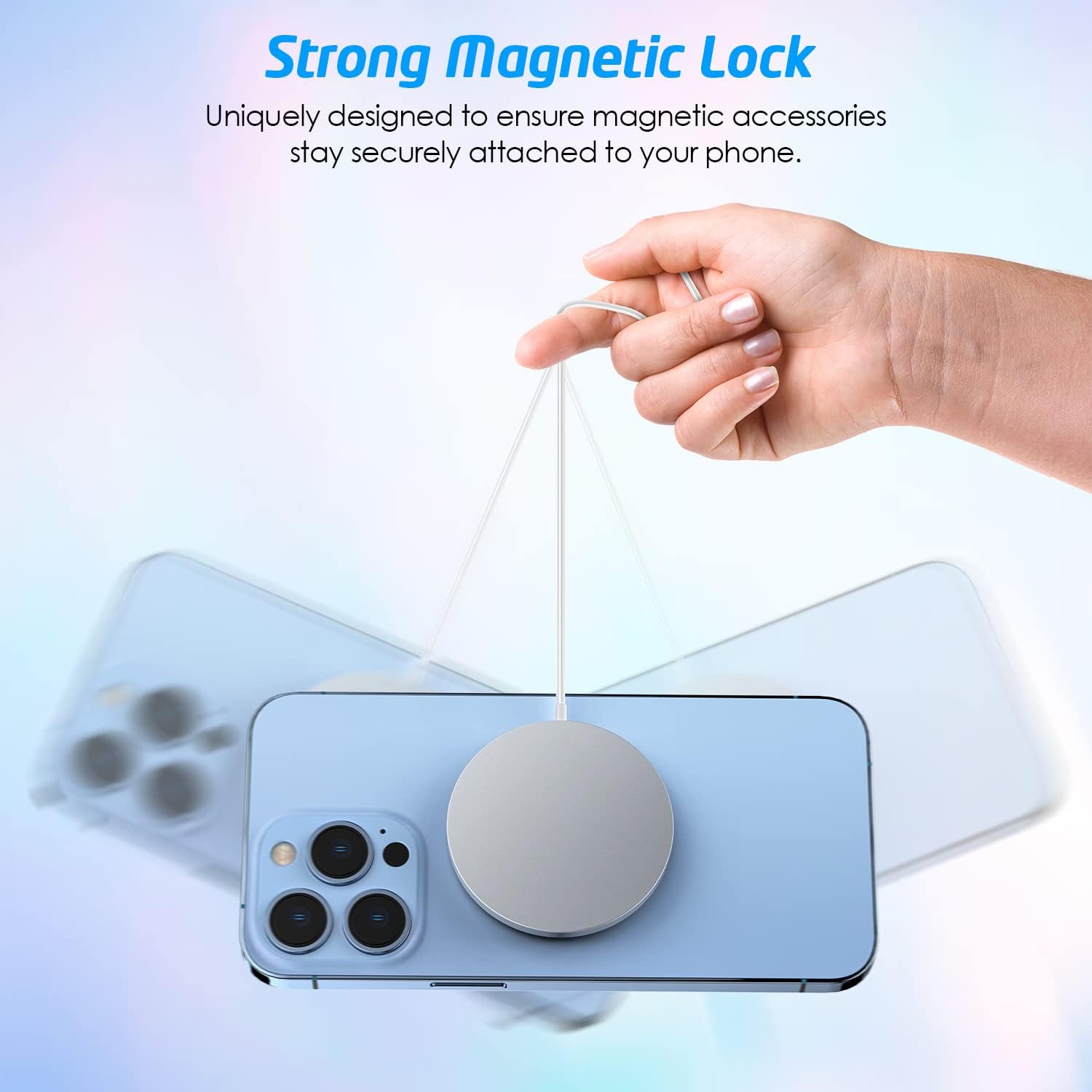 WixGear Adhesive Metal Ring for Phone Case Cover, Thin Sticker Compatible to Magsafe Metallic Plate for iPhone 14 13 12 Pro Max Mini Sticky Round Piece for Magnetic Grip Holder (4 Pack)