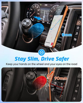 WixGear Magnetic Phone Holder for Car [2 Pack], Universal Air Vent Magnetic Phone Mount, Compatible with MagSafe Phones Using Adapter Ring or Plate, Includes 2 Metal Plates