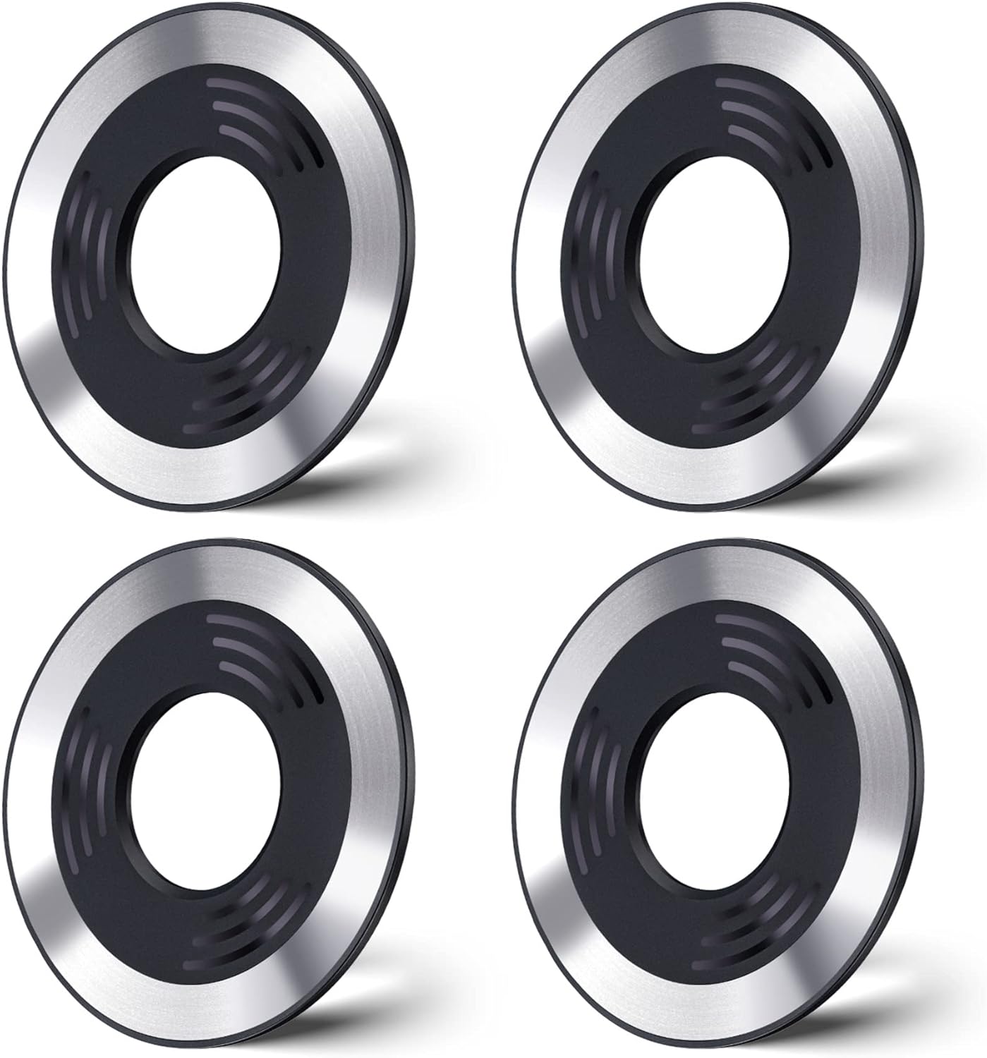 WixGear Adhesive Metal Ring for Phone Case Cover, Thin Sticker Compatible to Magsafe Metallic Plate for iPhone 14 13 12 Pro Max Mini Sticky Round Piece for Magnetic Grip Holder (4 Pack)