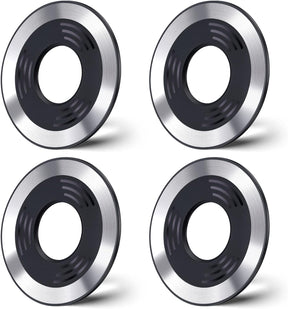 WixGear Adhesive Metal Ring for Phone Case Cover, Thin Sticker Compatible to Magsafe Metallic Plate for iPhone 14 13 12 Pro Max Mini Sticky Round Piece for Magnetic Grip Holder (4 Pack)