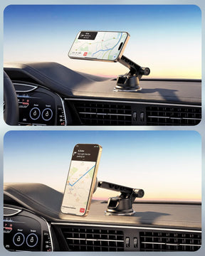 WixGear for MagSafe Car Mount - 78+LBs Dashboard Phone Holder - Dashboard Long Handle Adjustable Magnetic Cell Stand for iPhone 17 16 15 14 13 12 Pro Max - Dashboard Compatible Vehicle Accessory