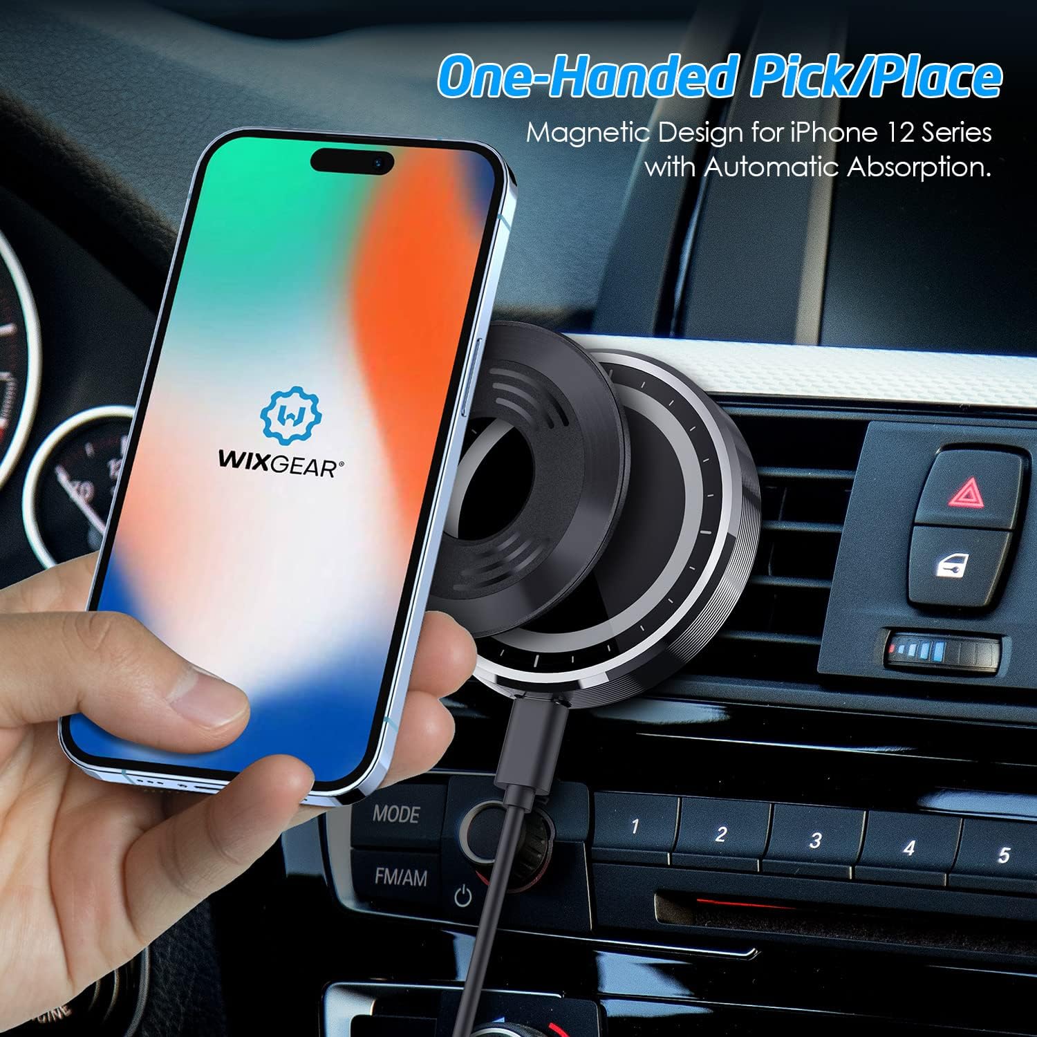 WixGear Adhesive Metal Ring for Phone Case Cover, Thin Sticker Compatible to Magsafe Metallic Plate for iPhone 14 13 12 Pro Max Mini Sticky Round Piece for Magnetic Grip Holder (4 Pack)