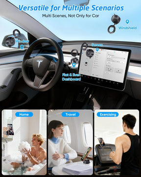 WixGear MagSafe Car Mount, Suction Cup Dashboard & Windshield Phone Holder, Magnetic iPhone Car Mount for MagSafe Series, 360° Adjustable Magnetic Phone Holder for Car, Carbon Fiber