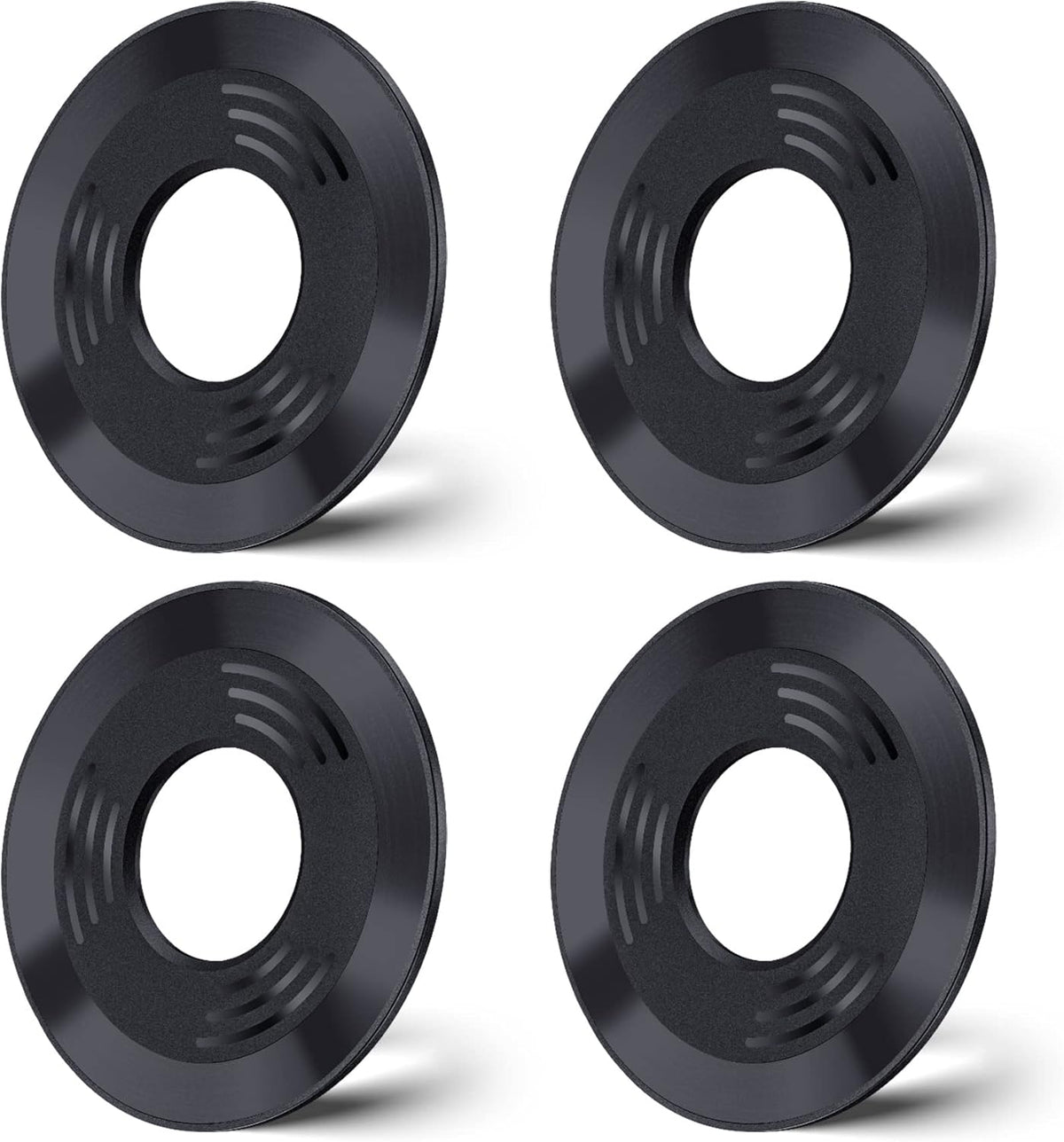 WixGear Adhesive Metal Ring for Phone Case Cover, Thin Sticker Compatible to Magsafe Metallic Plate for iPhone 14 13 12 Pro Max Mini Sticky Round Piece for Magnetic Grip Holder (4 Pack)