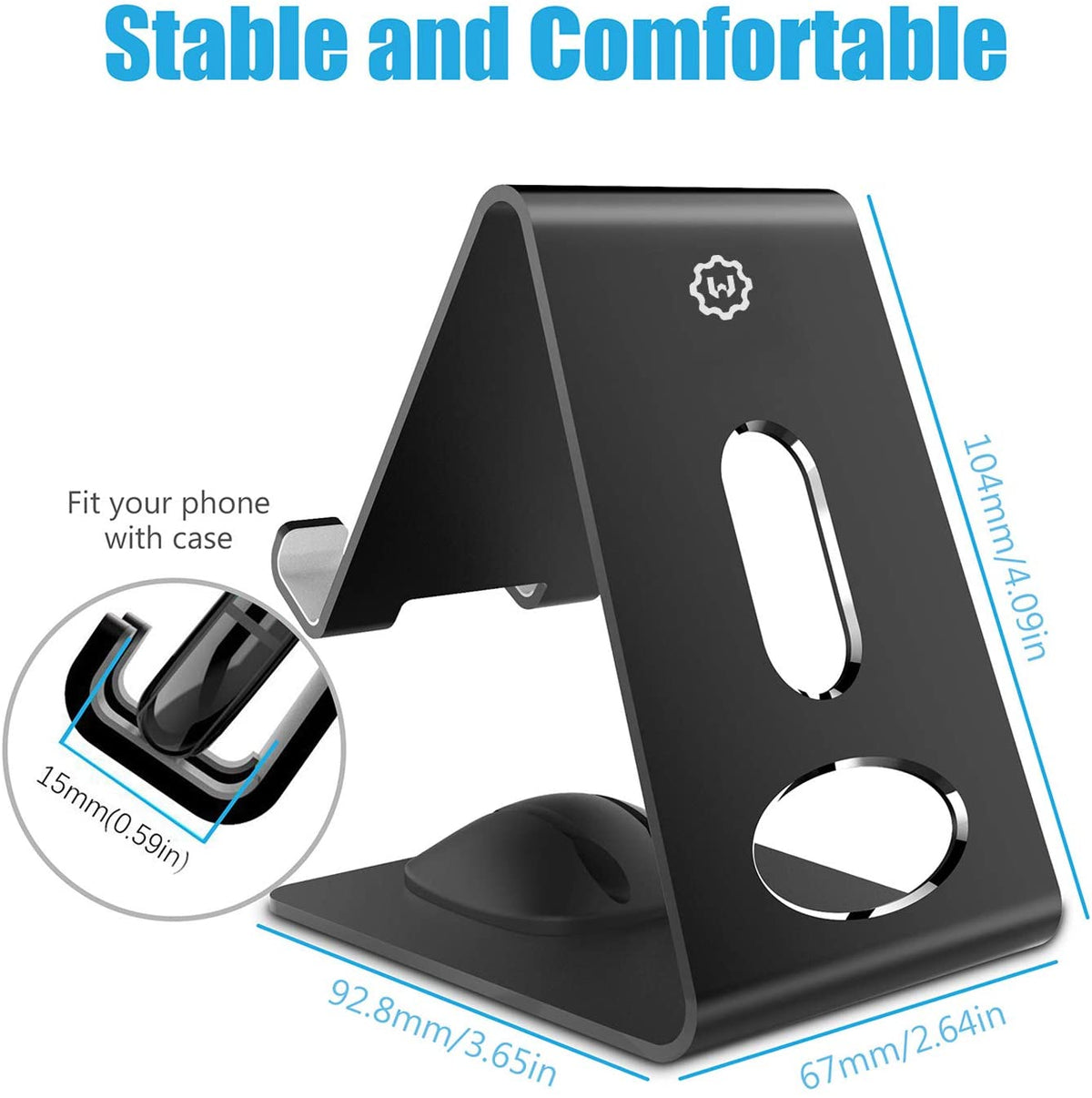  WixGear Soporte para auriculares y teléfono celular, soporte de  metal premium para auriculares con soporte para tableta, soporte para  teléfono para iPhone, teléfonos inteligentes Android y mini tabletas, soporte  de metal