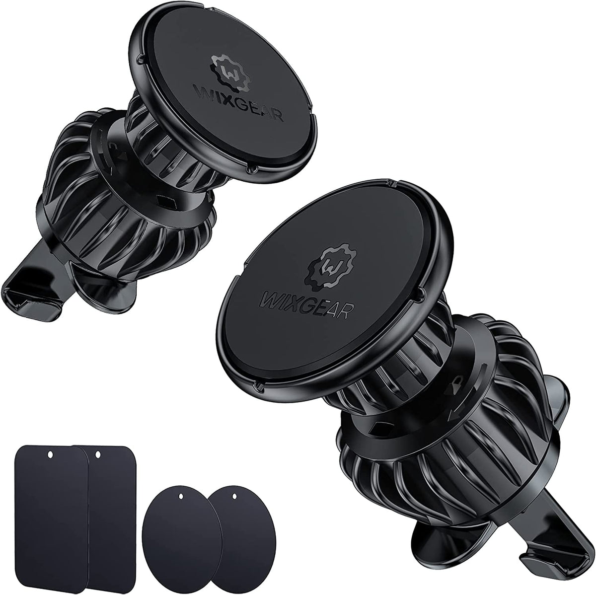 WixGear [2 Pack] Universal Air Vent Magnetic Phone Holder for Car, Phone Mount for Car for Cell Phones and Mini Tablets (New Upgraded Vent Locks)