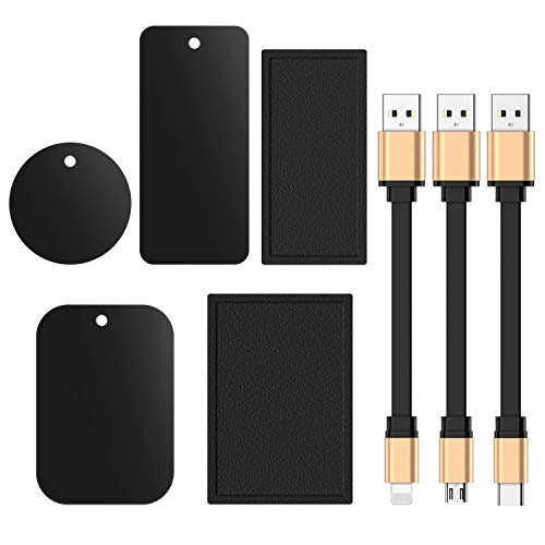 Magnetic Kit for Power Bank, WixGear Power Bank Magnetic Mount with Micro USB, Type C, and 1 More Cable Included