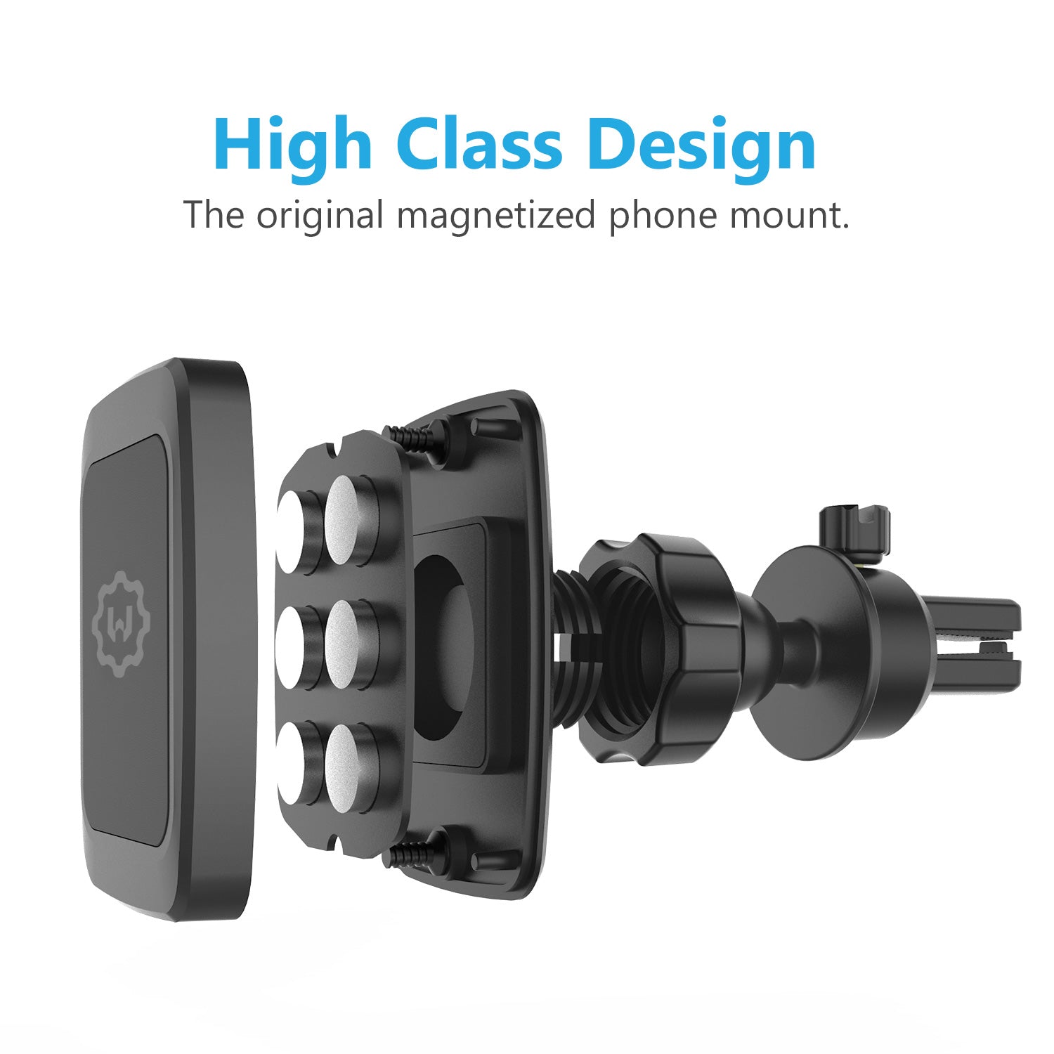 WixGear Universal Bite-lock Air vent Magnetic Phone Car Mount Holder
