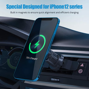 Wireless Magnetic Car Charger, WixGear Wireless Magnetic Air Vent Car Charger, Compatible with iPhone 12 Only