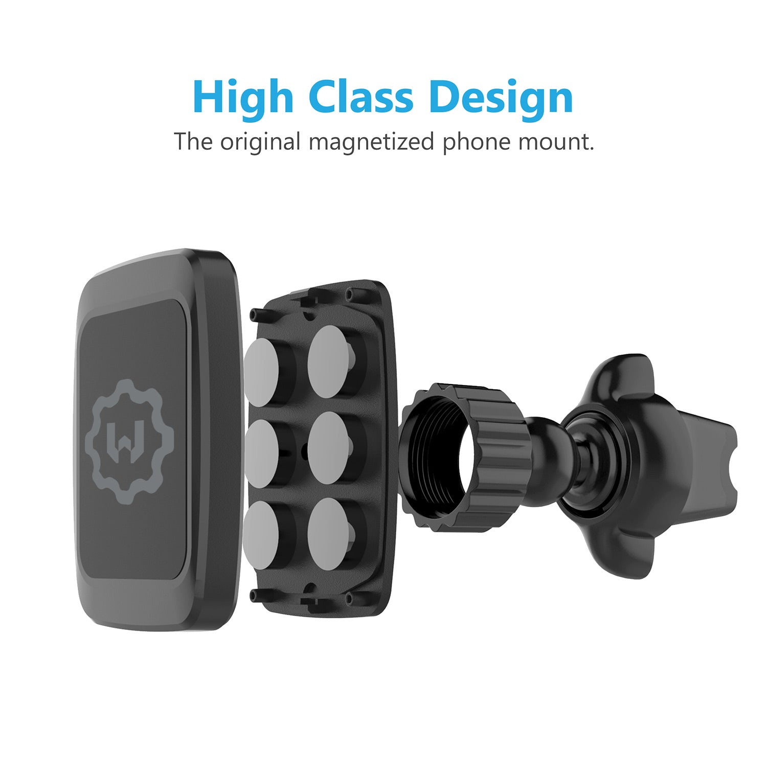 WixGear Universal Twist-lock Mount Air vent Magnetic Car Mount Holder, for Cell Phones