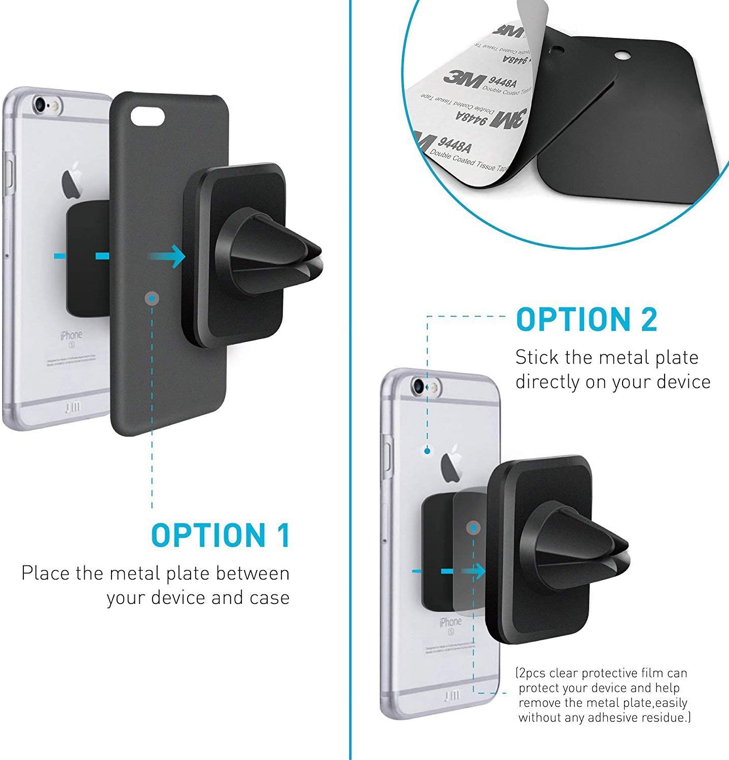 WixGear [2 Pack] Universal Air Vent Magnetic Phone Holder