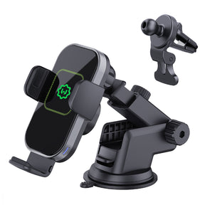 WixGear Auto-Clamping Phone Holder for Car, With Fast 10W Qi Wireless Car Charging