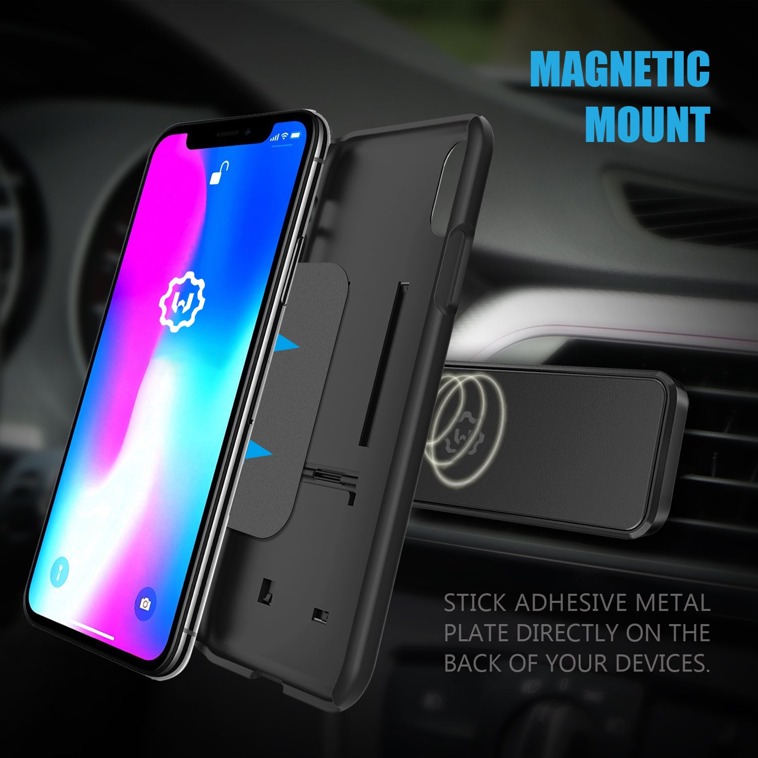 WixGear Universal Air Vent Magnetic Phone Holder for Car, for Cell Phones and Mini Tablets