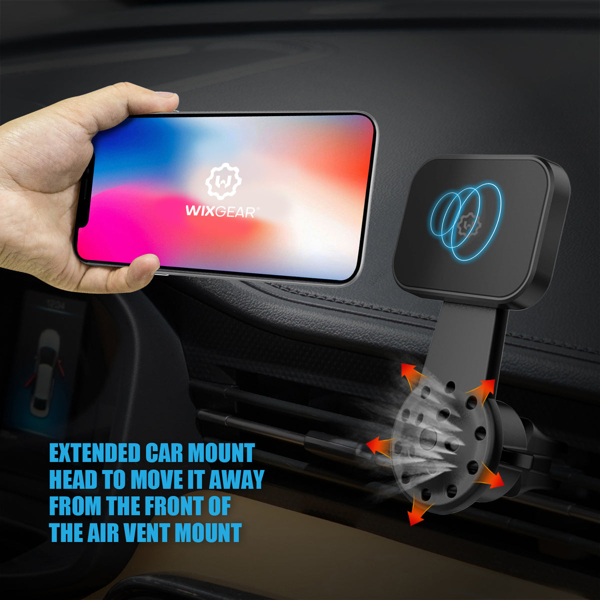 Magnetic Mount, WixGear Universal Air Vent Twist Hole Magnetic Phone Holder for Car, for All Cell Phones with Fast Swift-Snap Technology