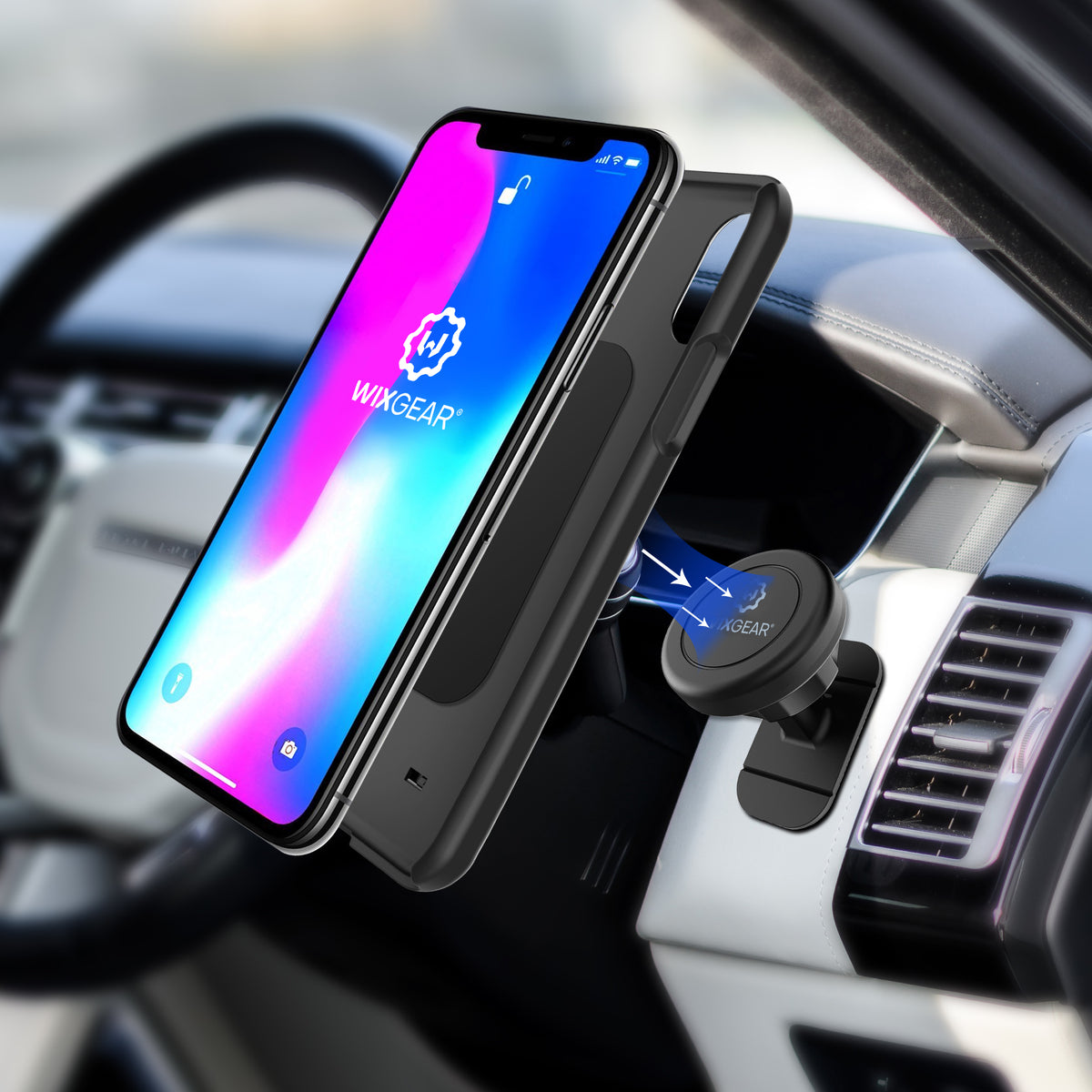 WixGear Universal Stick-On Dashboard Magnetic Car Mount Holder, for Cell Phones and Mini Tablets