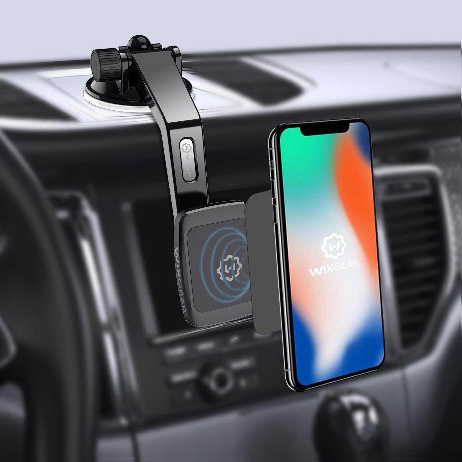 Magnetic Mount, WixGear Universal Dashboard Curved Magnetic Phone Car Mount Holder