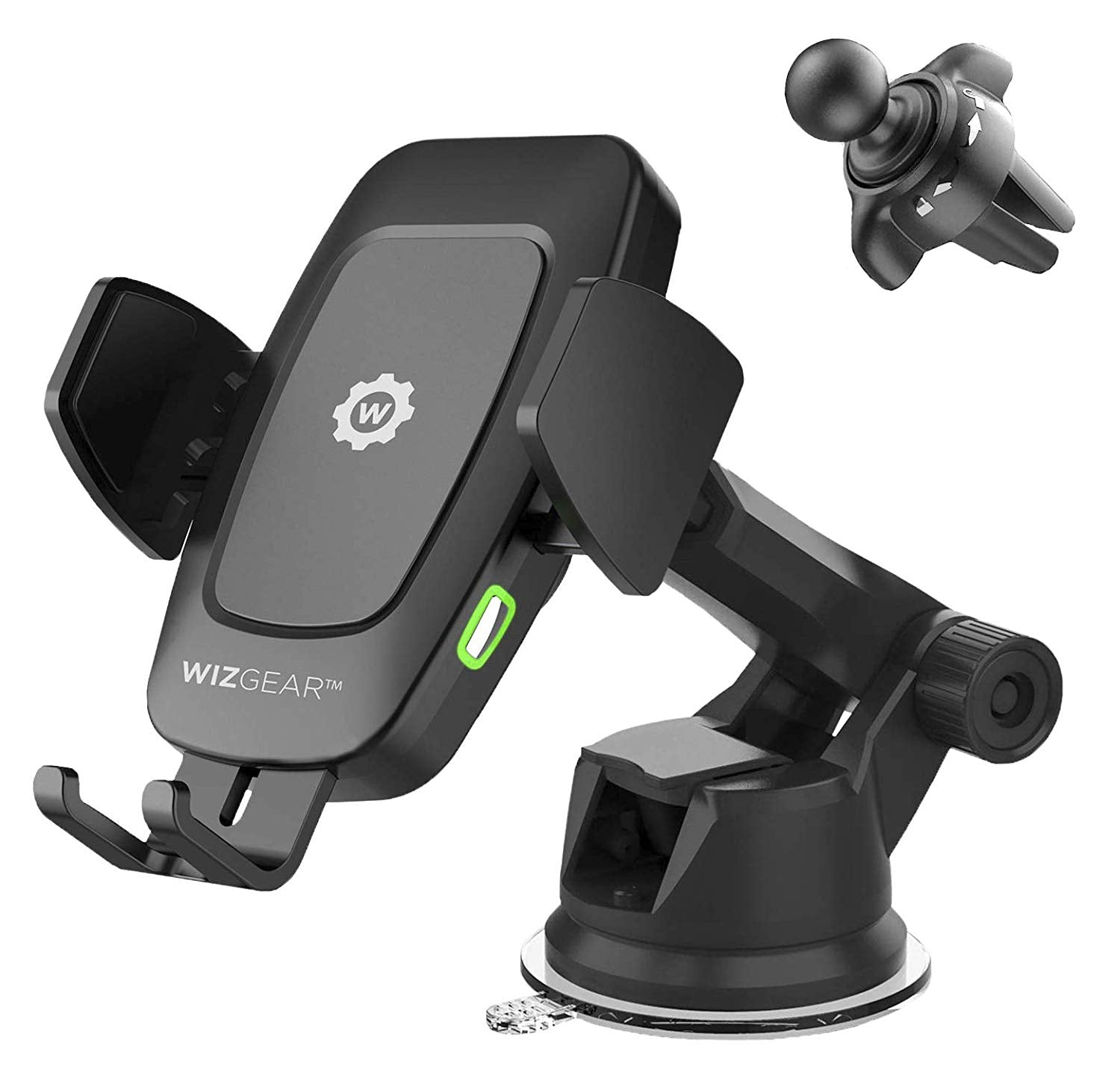 WizGear Automatic Wireless Car Charging Mount, With Telescopic Arm and Aider