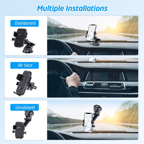 WixGear Universal Phone Holder for Car, Windshield Mount and Dashboard Mount Holder for Cell Phones and Tablets