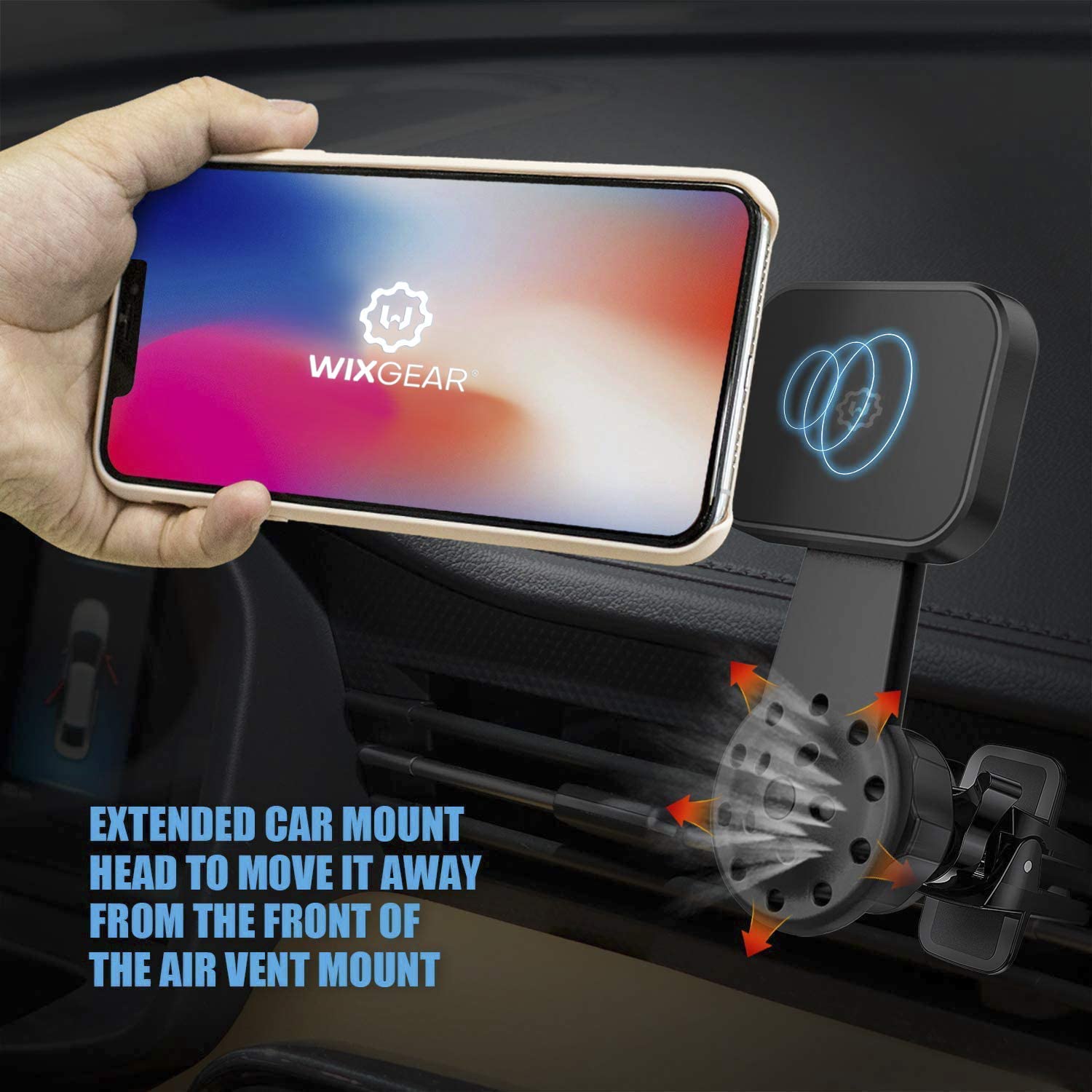 WixGear Universal Air Vent Twist Hole Magnetic Phone Holder for Car, for All Cell Phones