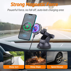 Wireless Magnetic Car Charger, WixGear Wireless Magnetic Air Vent and Dashboard Car Charger, Compatible with iPhone 12 Only