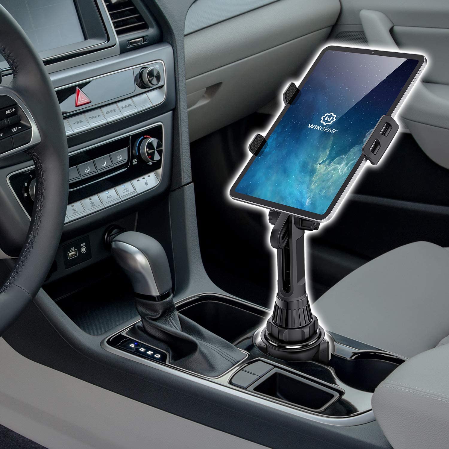 Cup Tablet Holder for Car, WixGear Car Cup Holder Tablet and Phone Adj