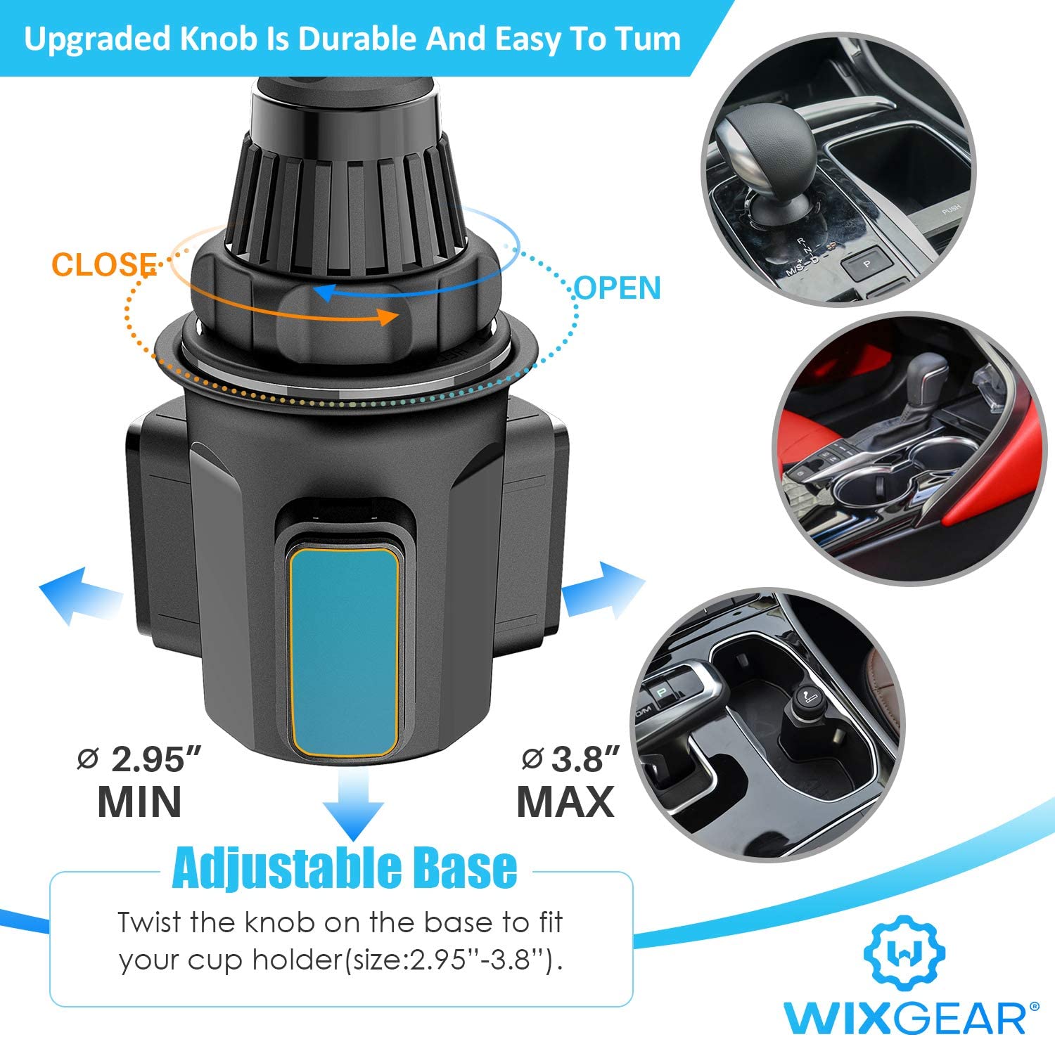 Cup Tablet Holder for Car, WixGear Car Cup Holder Tablet and Phone Adjustable