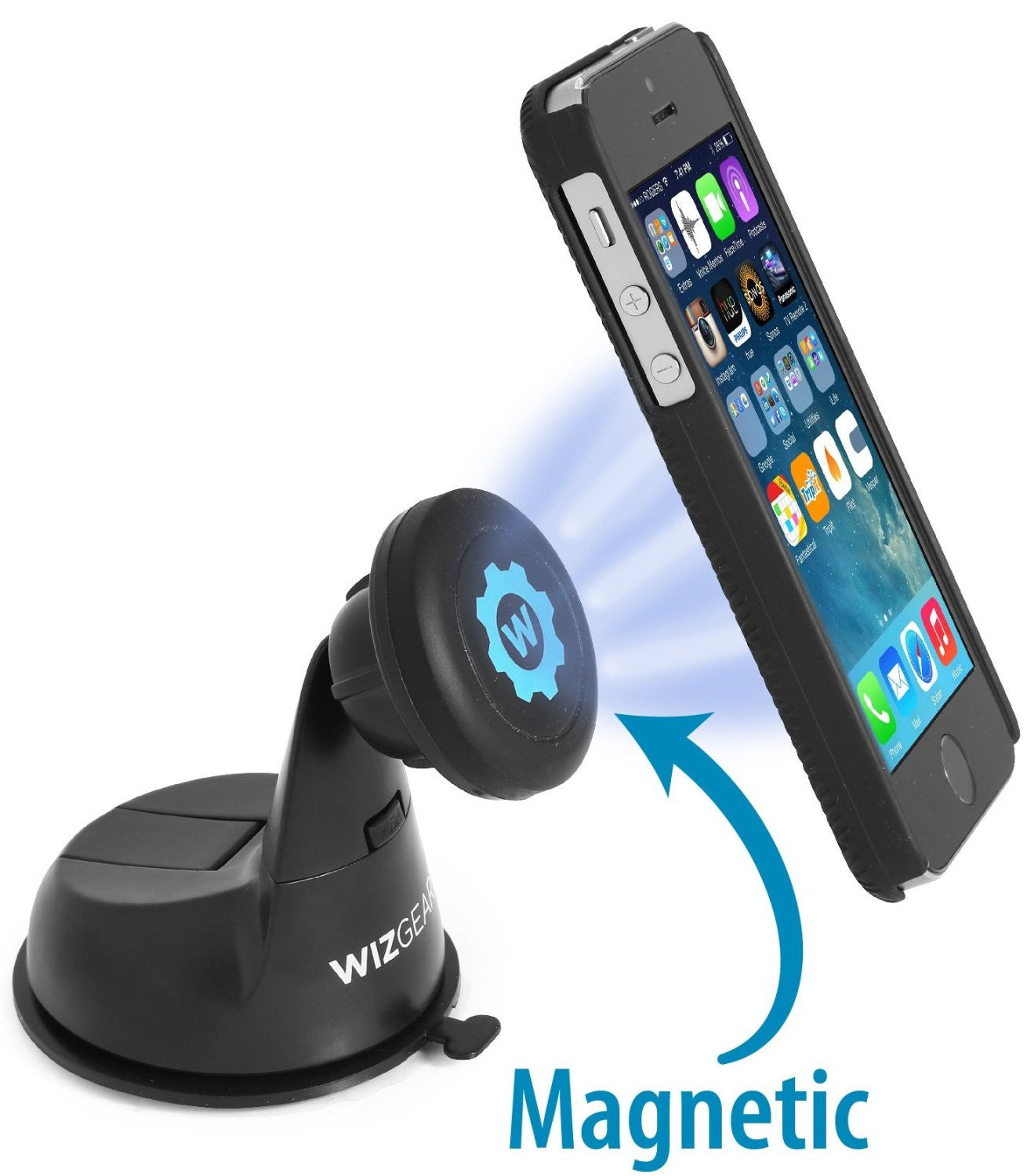 WixGear Universal Magnetic Car Mount Holder, Windshield Mount and Dashboard Mount Holder for Cell Phones with Fast Swift-snap™ Technology