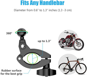 WixGear Universal Magnetic Bicycle & Motorcycle Handlebar Phone Holder for Cell Phones and GPS