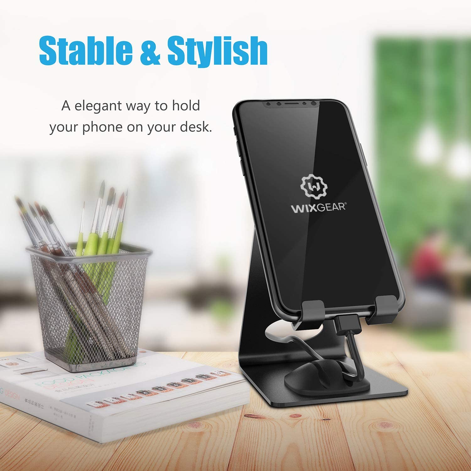 Phone Stand, WixGear Premium Phone Holder for iPhones, Android Smartphones & Mini Tablets