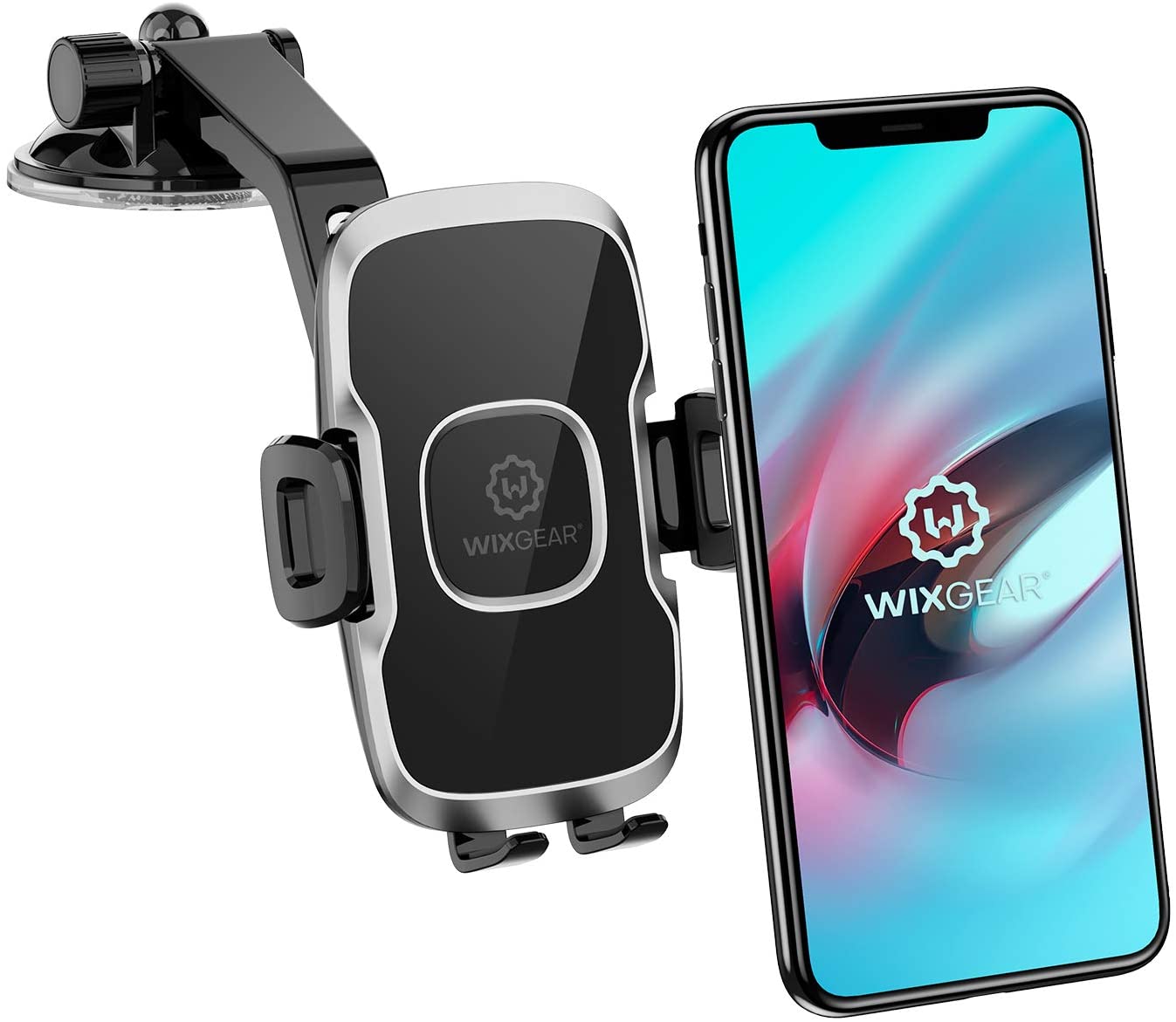 Phone Holder for Car, WixGear Universal Dashboard Curved Phone Car Suc