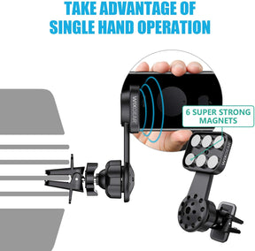 WixGear Universal Air Vent Twist Hole Magnetic Phone Holder for Car, for All Cell Phones