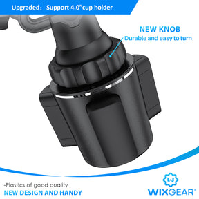 Magnetic Cup Holder Phone Mount, WixGear Extendable Arm Universal Car Cup Holder Adjustable Base