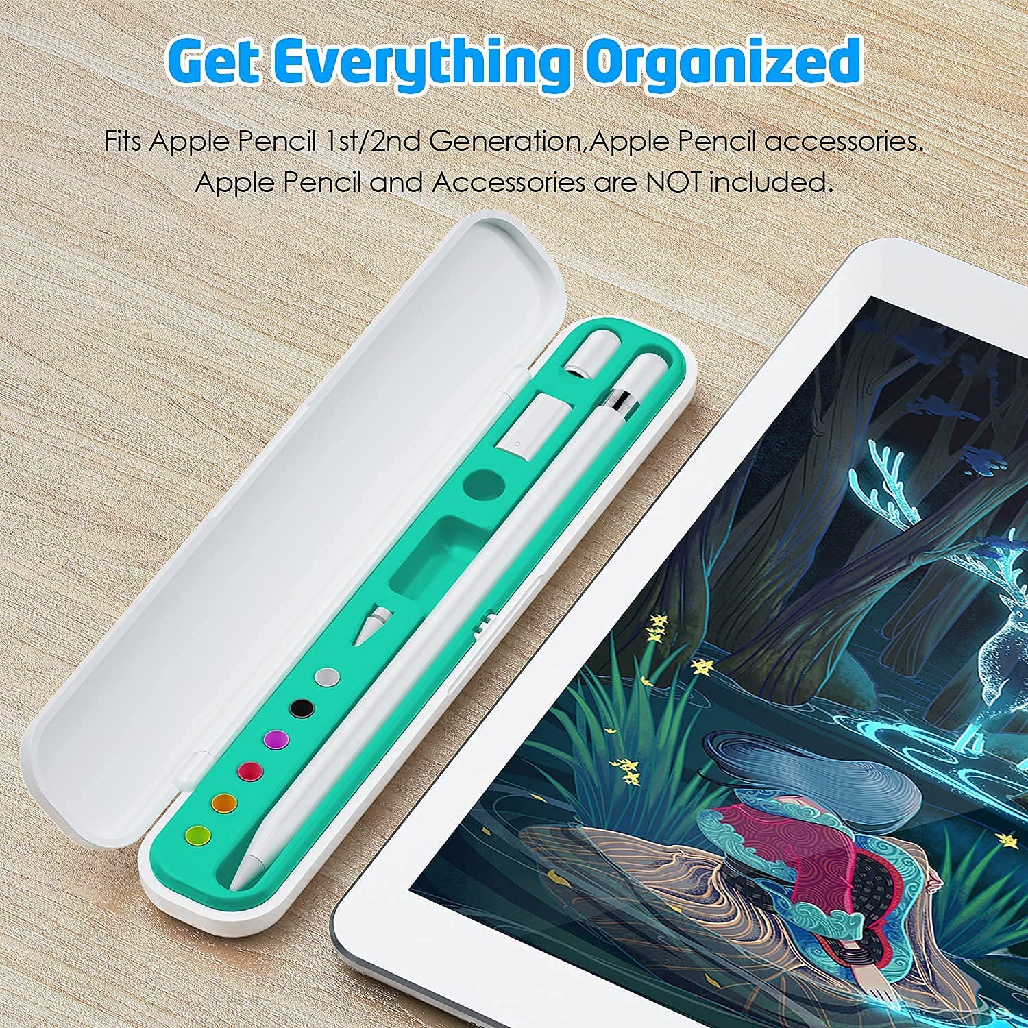 WixGear Carrying Pencil Case Compatible with Apple Pencil 1st and 2nd Generation and Accessories With Holder for Tips