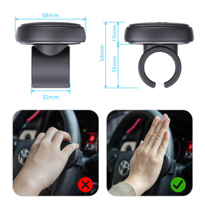 Steering Wheel Spinner, by AutoMuko Silicone Power Handle, steering wheel knob, Easy installation No tools required (Black)