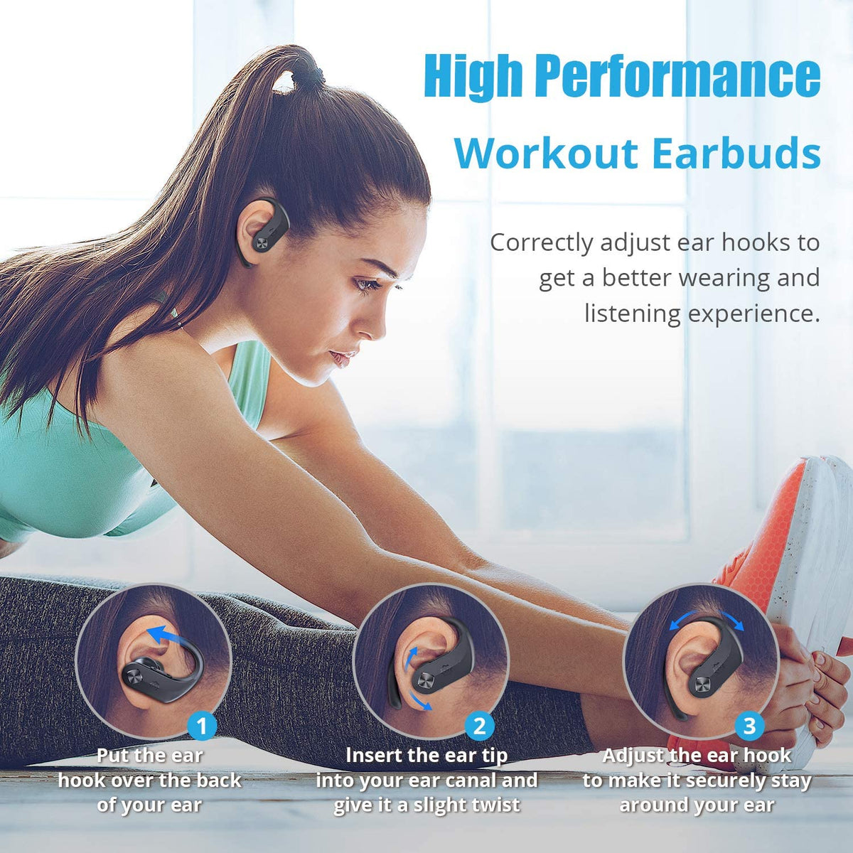 Wireless Headphones, WixGear Bluetooth 5.0 Sport Earbuds Hi-Fi Stereo Bass Sound 130H Playtime